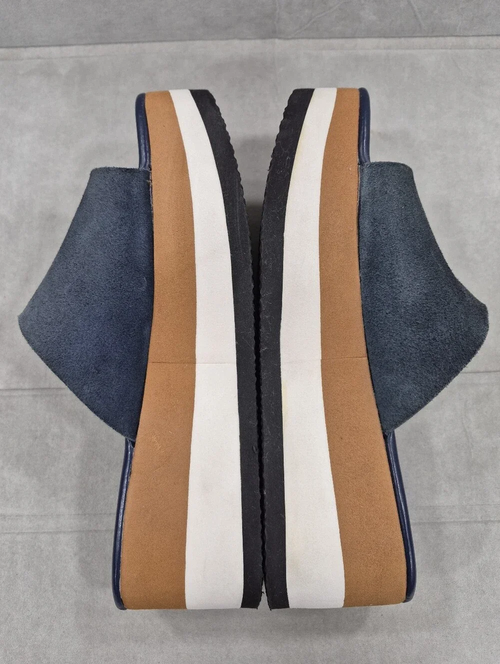 Matisse Femme platform slide sandals women's 9 blue suede leather slip on
